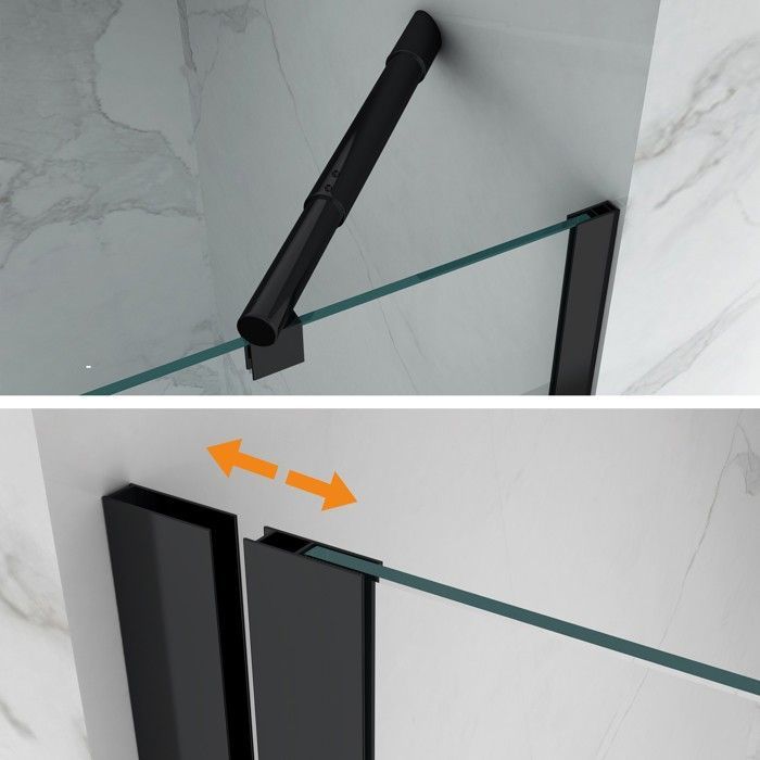 MAYA-BLACK Cabine de douche H 190 cm en verre 6 mm Dimensions - 70 x 80 cm, Verre - transparent