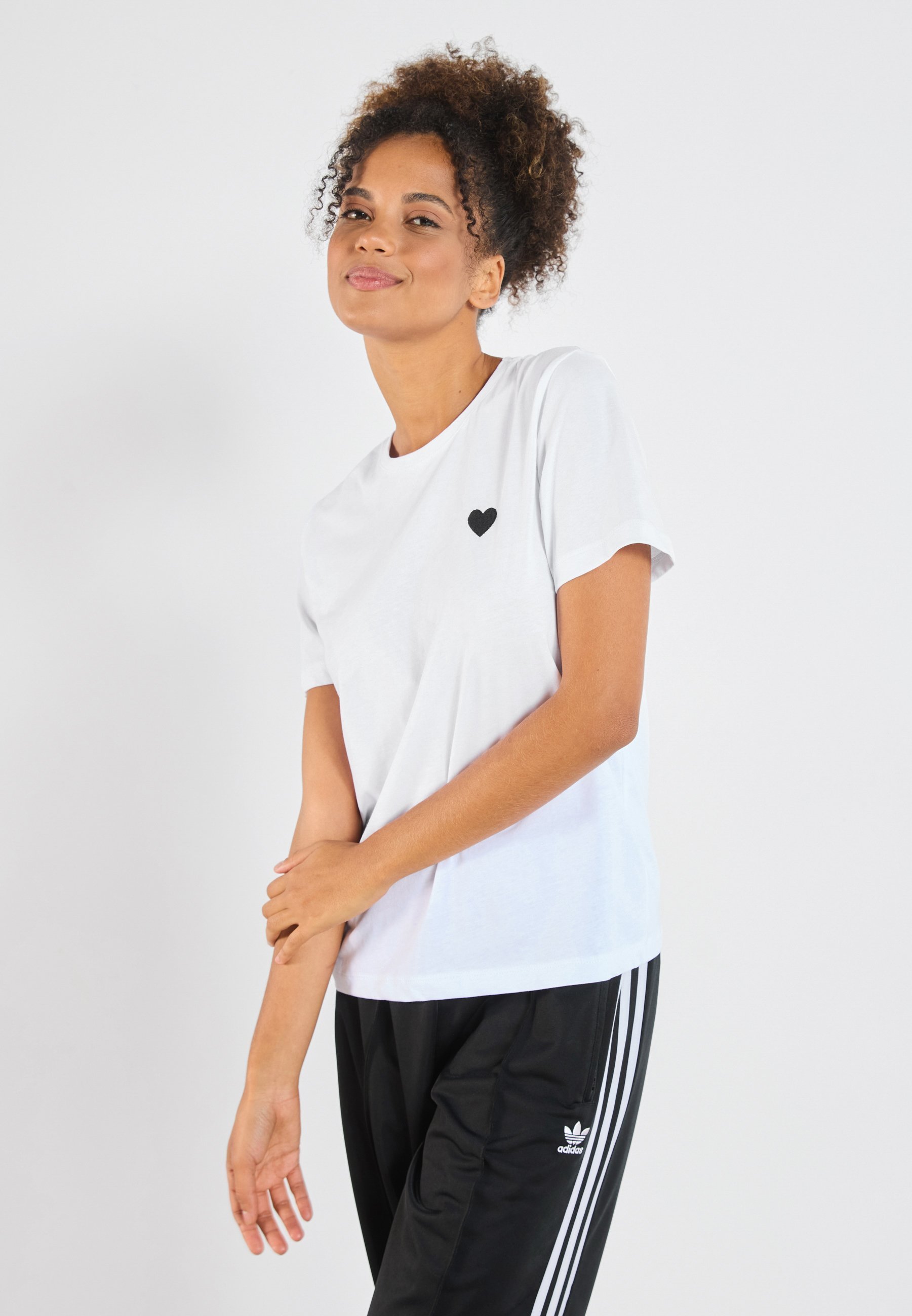 Even&Odd 2-pack - T-shirt met print - wit/zwart