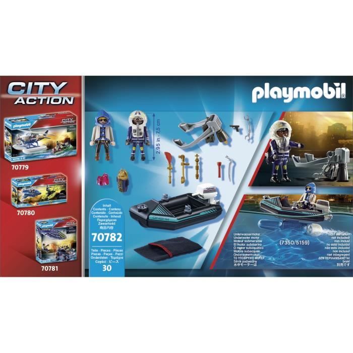 PLAYMOBIL - 70782 - Policial com jetpack e canoa