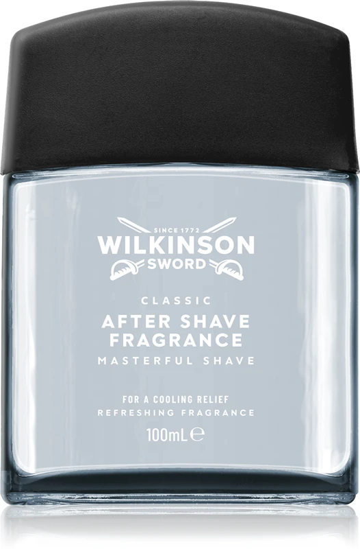 Loção pós-barba Wilkinson Sword Classic, fragrância refrescante para homens.