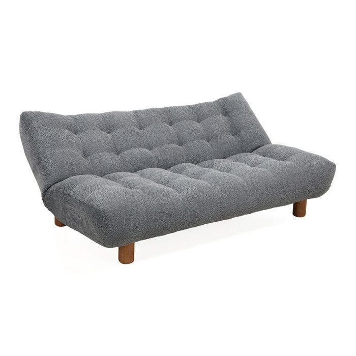 Sofá cama convertible tapizado en tejido bouclé gris - VALENTIN Meubletmoi