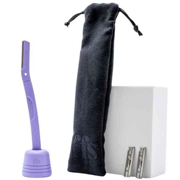 Sada na pleťovou péči FFS Beauty Dermaplaning + stojan (korálově fialová)