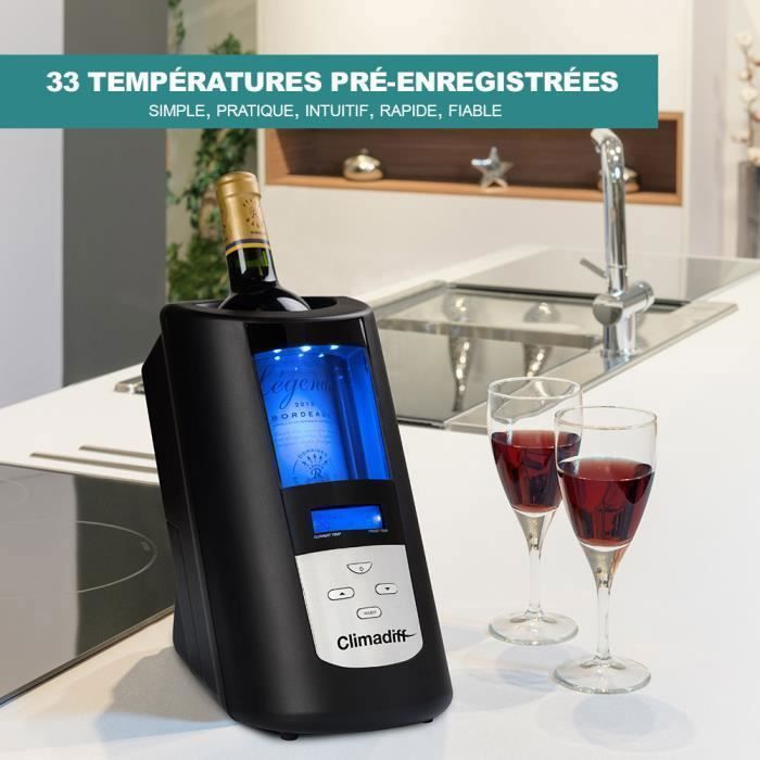 Climadiff ECHANSON2 wine/champagne bottle cooler, rapid cooling, automatic hold, electronic display