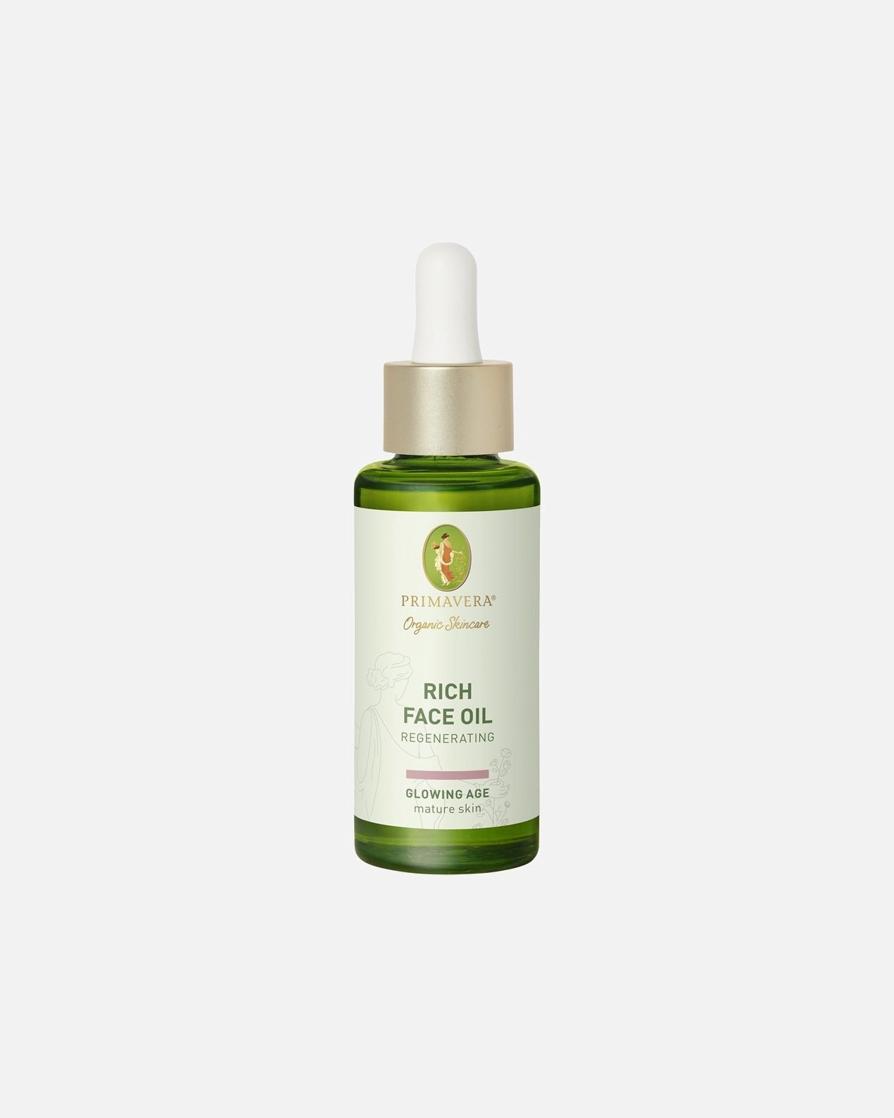 Primavera Senėjimą stabdantis, sodrus, regeneruojantis veido aliejus – 30 ml