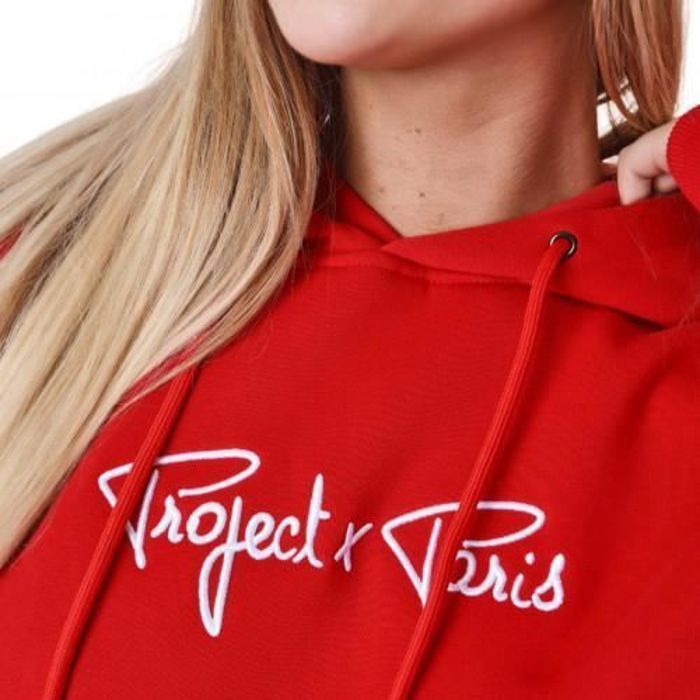 Sweat femme rouge - PROJECTX - Manches longues - Col arrondi