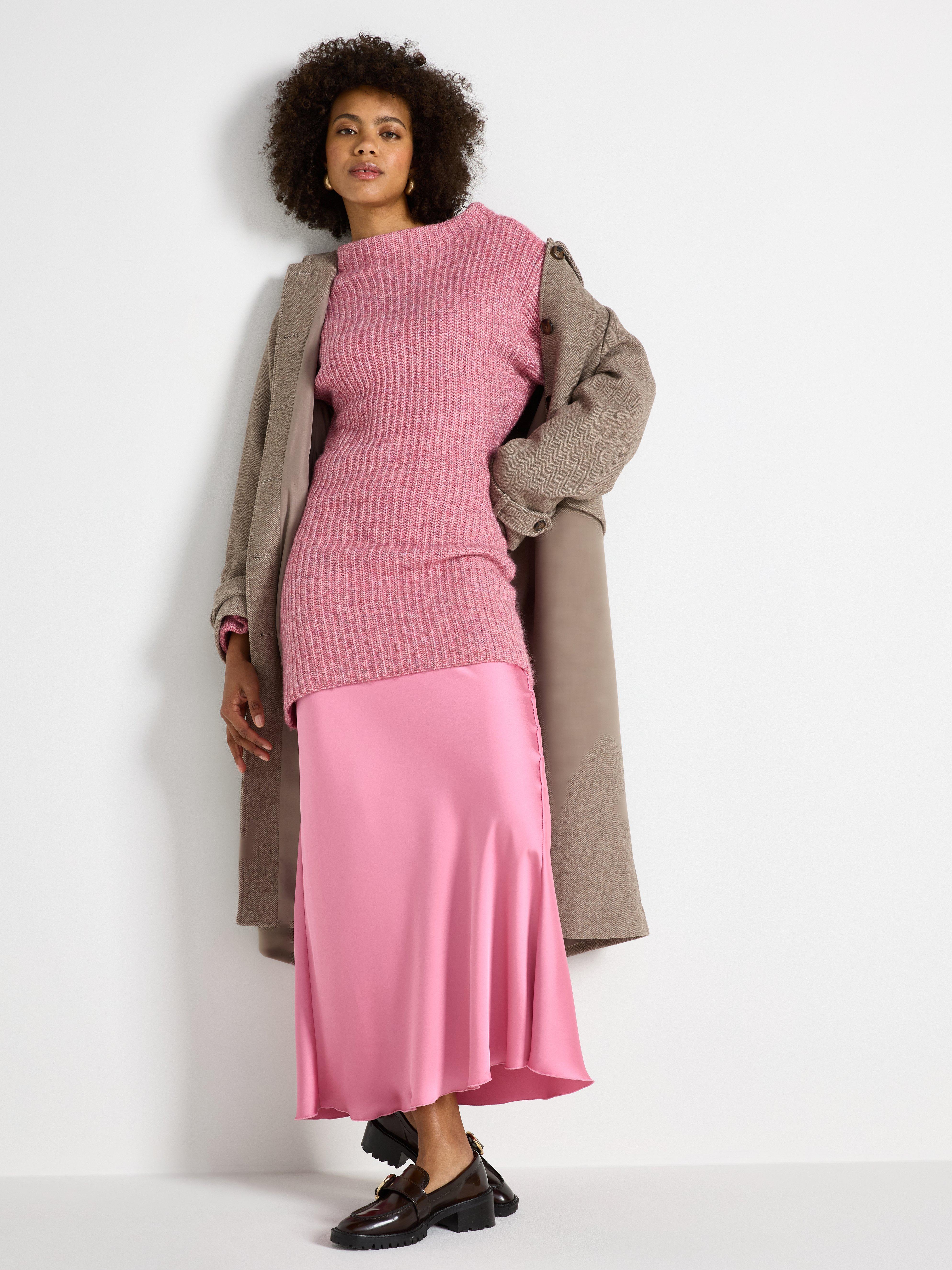 Minivestido de punto rosa