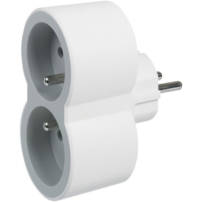 Tomadas frontais padrão LEGRAND Biplite FB 2x2P+T - Branco e cinza