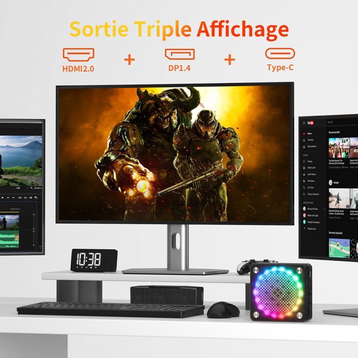 AWOW Mini Gaming PC AMD Ryzen 7 7840HS (8c/5.1GHz), 32 GB DDR5, 1 TB SSD, Radeon 780M, 4K, WiFi 6, BT 5.2, 2xLAN 2.5G
