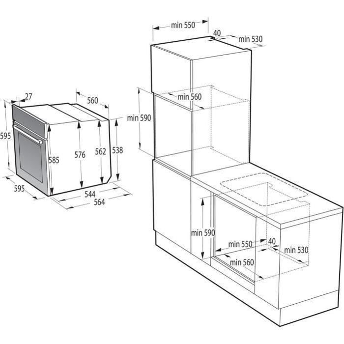 Pyrolytische inbouwoven - HISENSE - BI64211EPB - Zwart - Multifunctioneel - 77 liter - AirFry - Energieklasse A