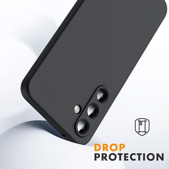 Case + 2 Tempered Glass Screen Protectors for Xiaomi Redmi Note 14 4G (not for 5G) Soft Slim Silicone Protective Case, Anti-Scratch, Black