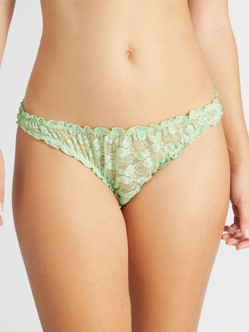 Set van 2 kanten stringtjes - irisgroen