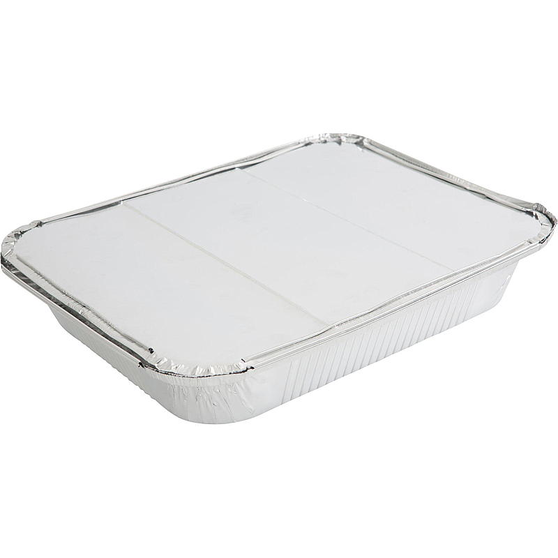 Barquettes en aluminium Grillman, lot de 3, 3,2 litres, avec couvercle