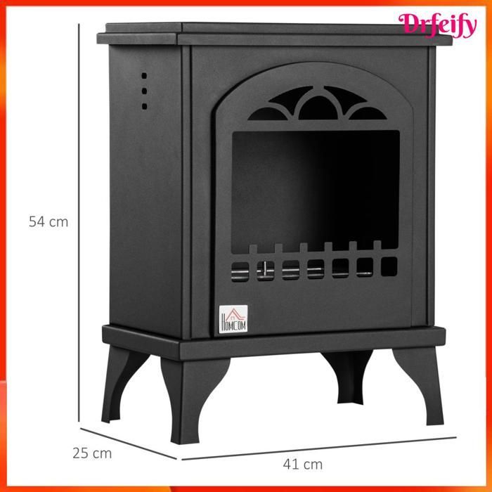 Cheminée bioéthanol sur pieds - AKOZON - 7907 - Réservoir 1,2 L - 3 h de combustion - Couverture 25 m²