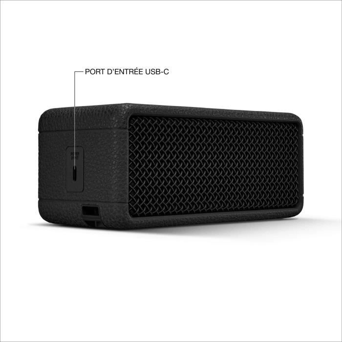 MARSHALL EMBERTON III - Altavoz inalámbrico portátil - Más de 32 horas de duración de la batería - Bluetooth - Negro y latón
