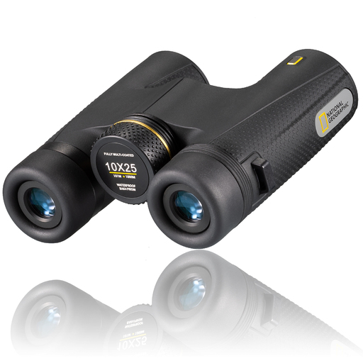 Dalekohled National Geographic 10 x 25 Bak-4 Pocket, včetně pouzdra a popruhu na přenášení