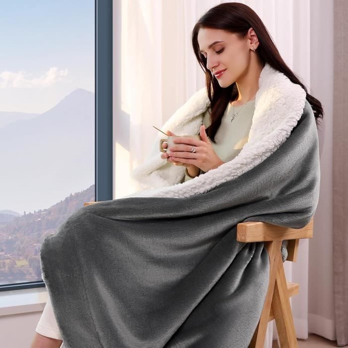Manta de forro polar gruesa de 200x230 cm, manta cómoda y supersuave para sofá, manta Sherpa, manta para cama doble.