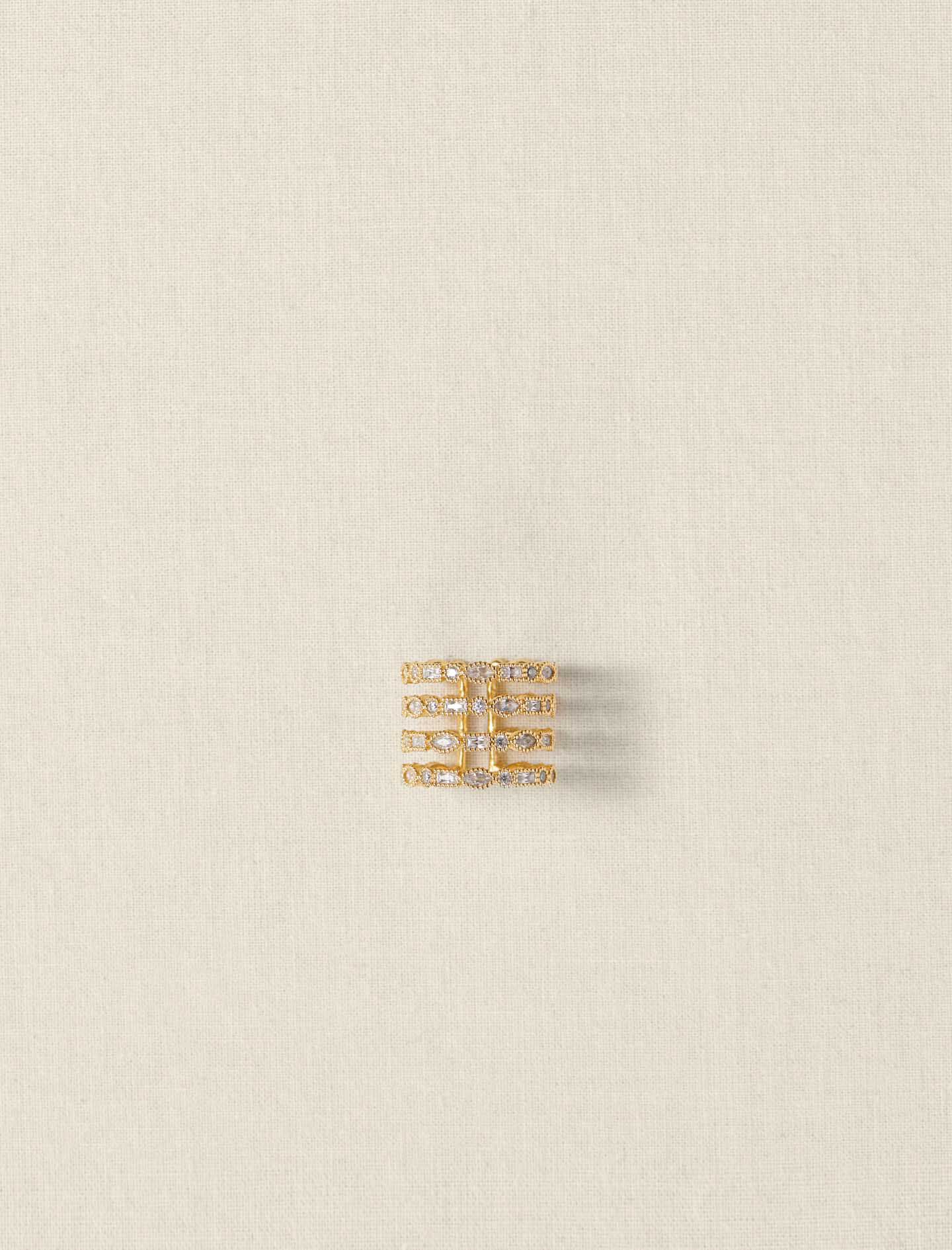 Ring versierd met strass-steentjes - Goud