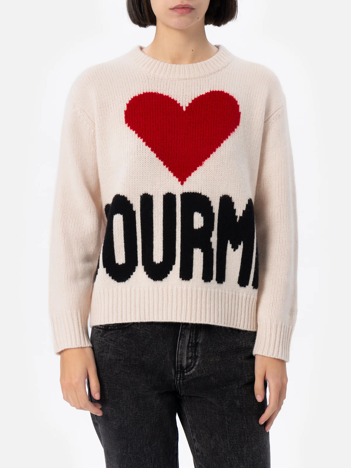 Kyla damestrui met Fair Isle-patroon in wit en Courma-jacquard
