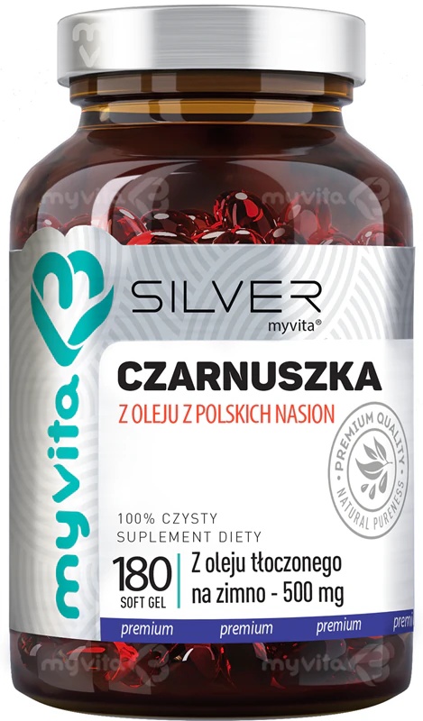 MyVita Silver črno kumino olje, prehransko dopolnilo v mehkih kapsulah za podporo prebavi