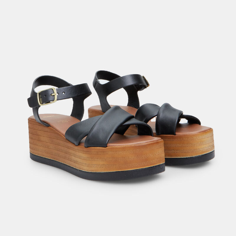 BATA Dam 6,5 cm Platåsandaler i Läder