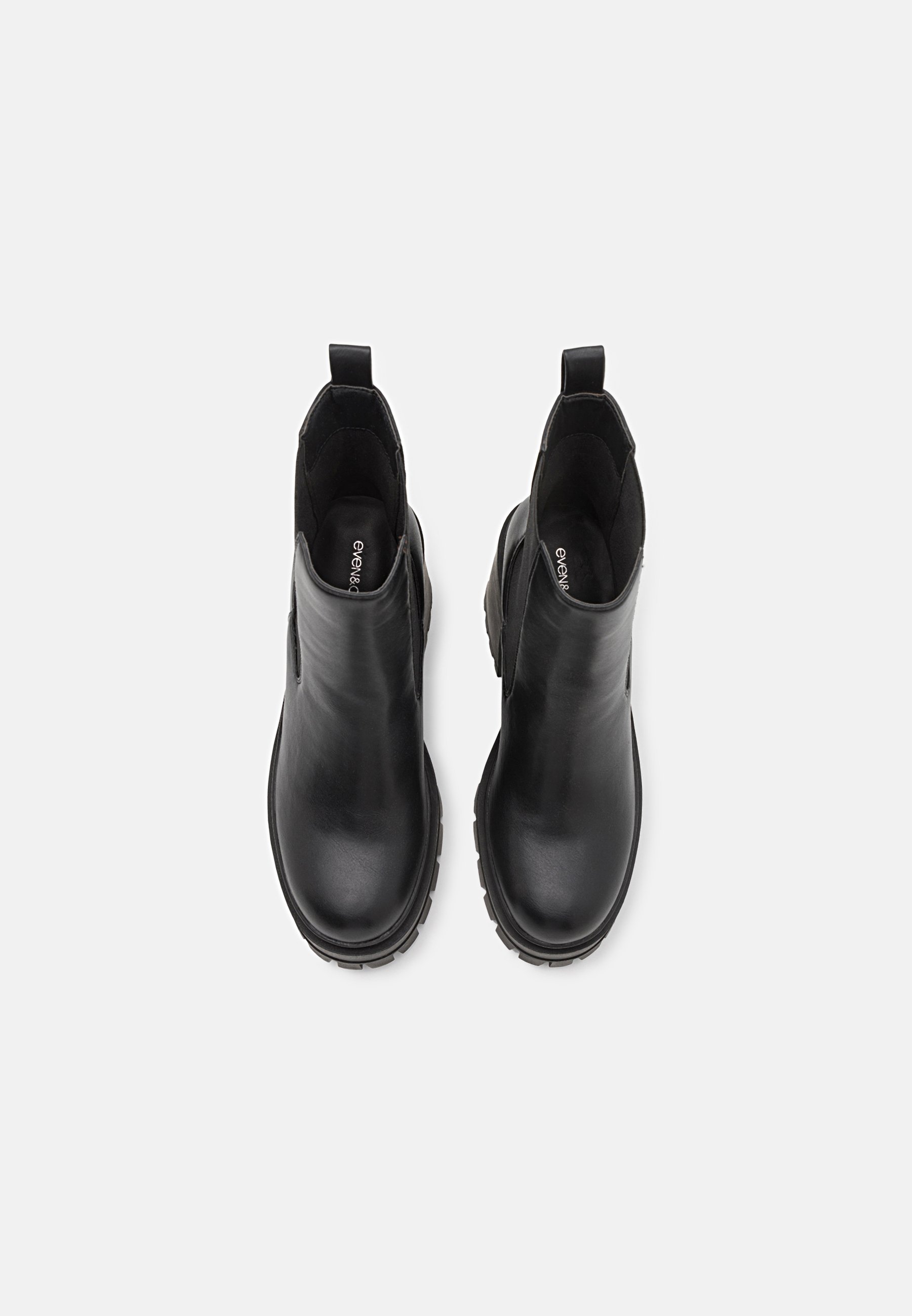 Even&Odd Plateau-Ankle-Boots mit weiter Passform – schwarz