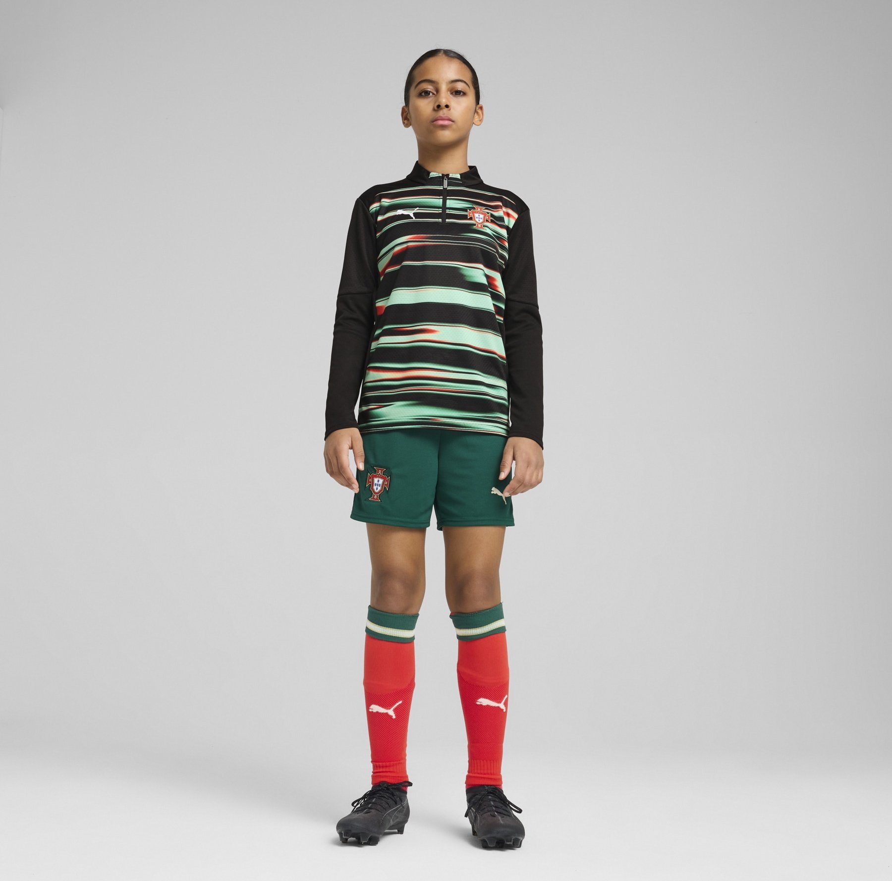 Tenue d'avant-match Puma Portugal - Équipe nationale - Noir et blanc