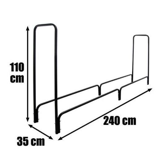 Estante para leña - Bc-elec - HMFR-06 - Acero galvanizado - 240x36x120cm - Capacidad de 300kg