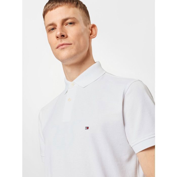 Tommy Hilfiger Men's White Regular Fit Short Sleeve Polo Shirt