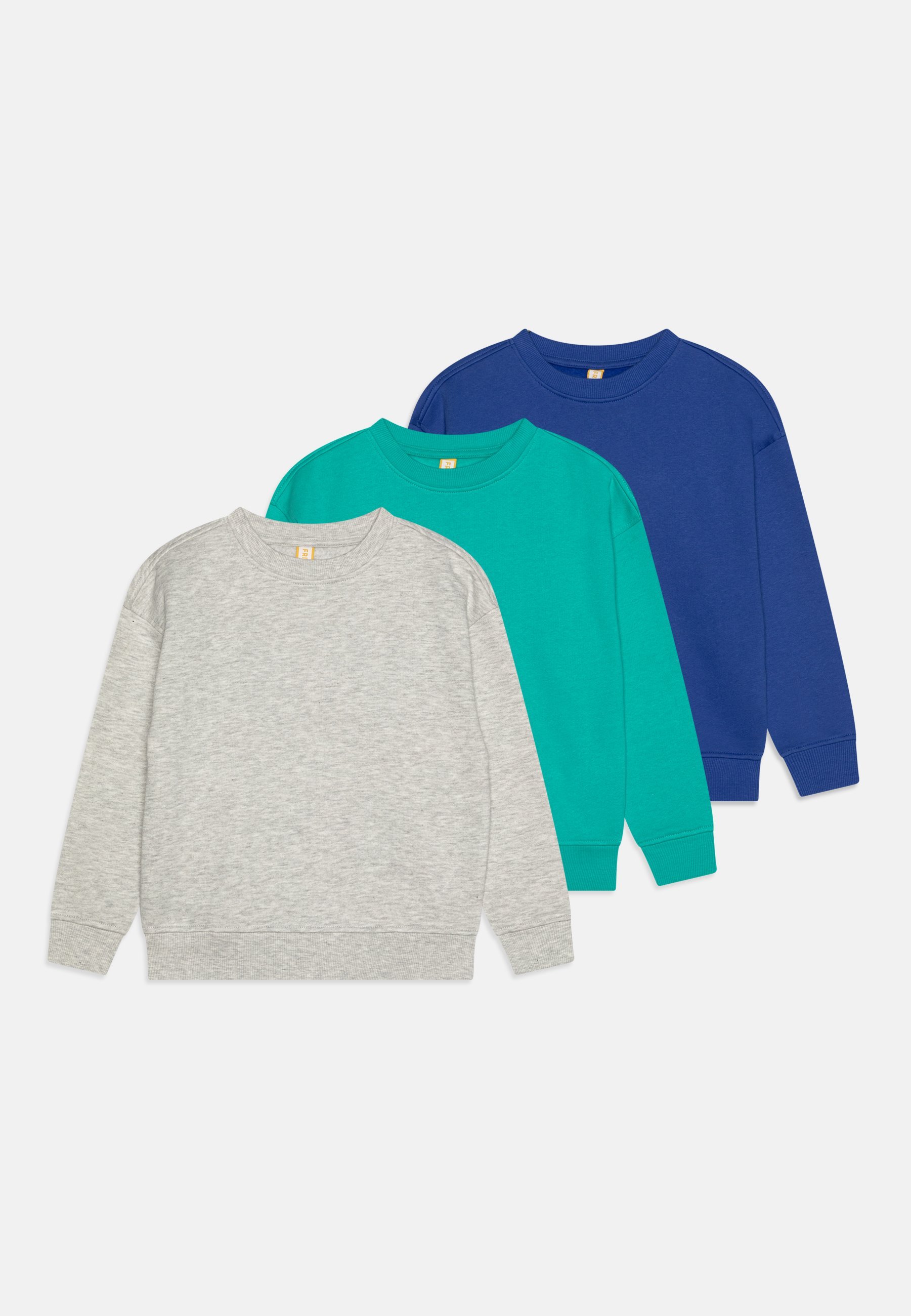 Friboo UNISEX 3-PACK - Sweatshirt - blauw/gevlekt lichtgrijs/groen