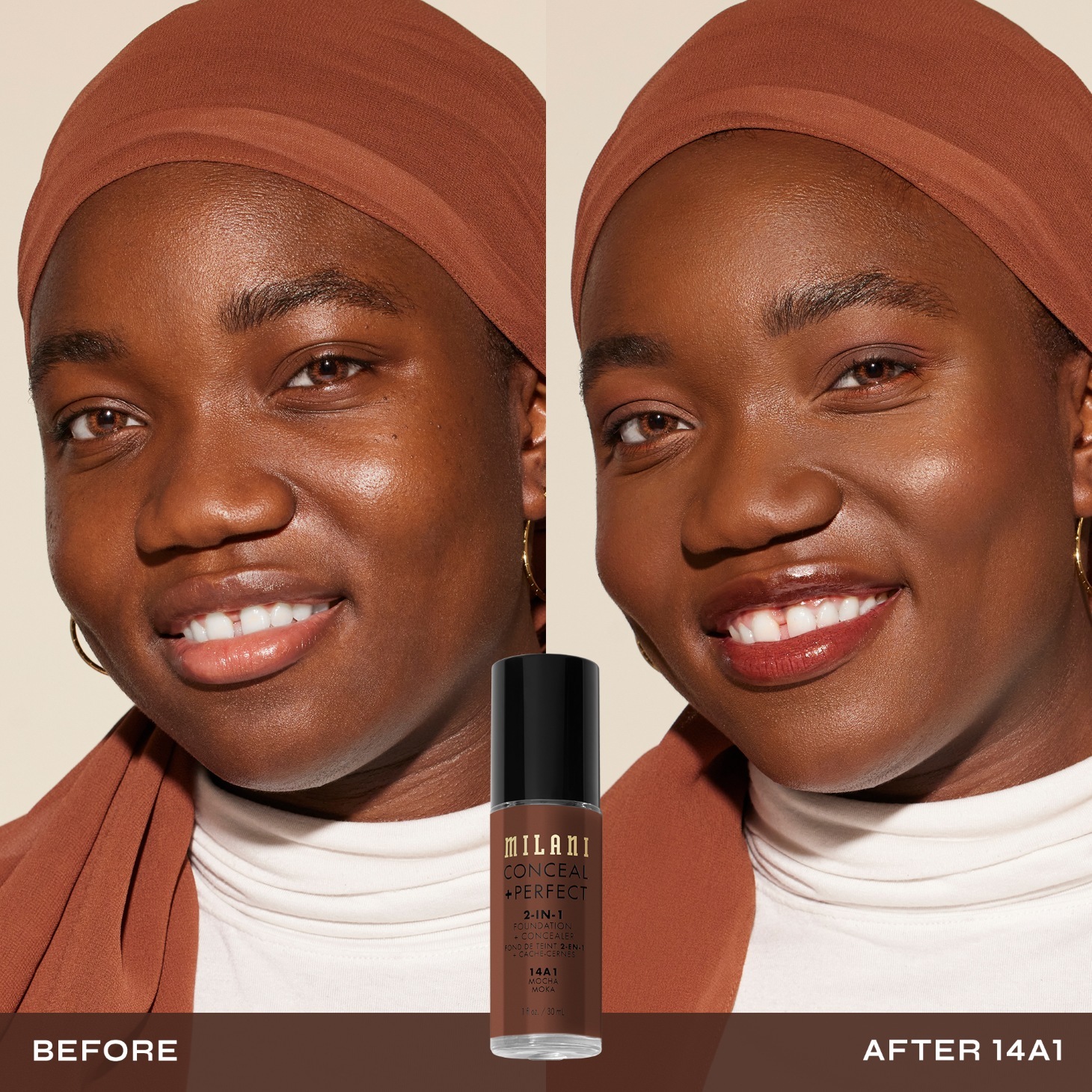 Milani Foundation 2-in-1 korektors + - 30 ml