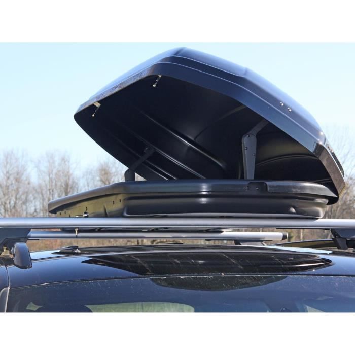 Cofre de techo universal Menabò Marathon Dark de 320 litros para coches