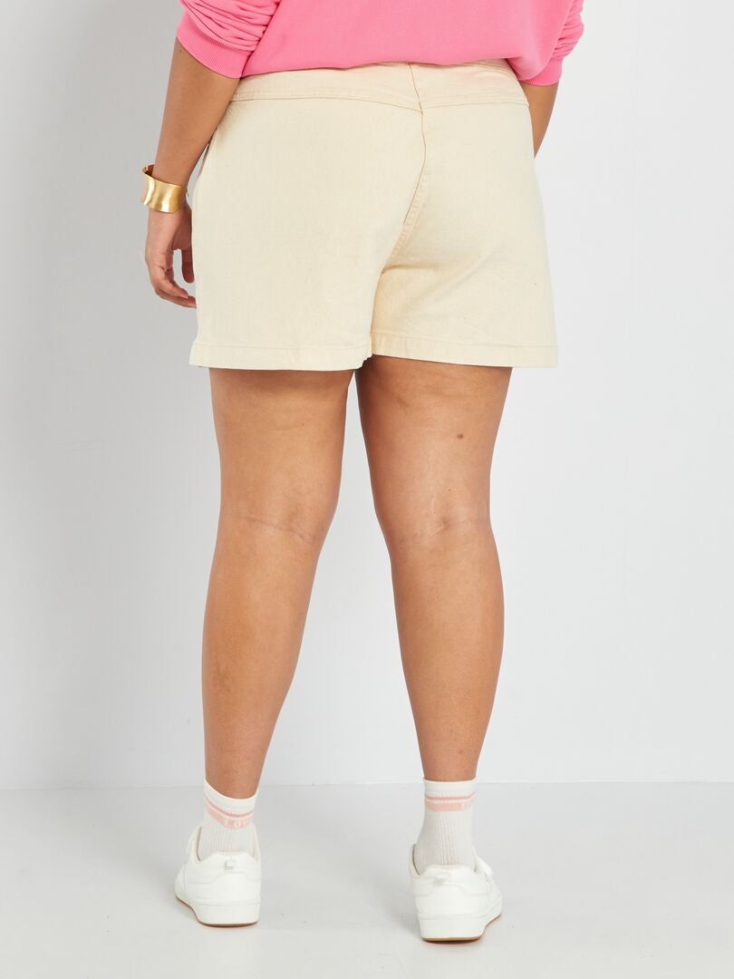 Denim shorts - 2 zakken - BEIGE