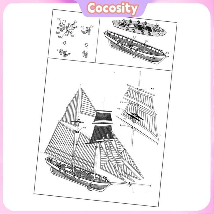 Cocosity DIY-Bootsmodellbausätze (leer) DIY-Schiffsmodellbausätze