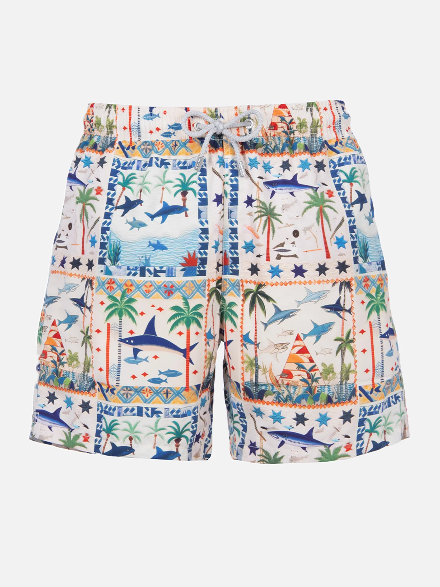 Gustavia herenbadpak met haaienprint, middellange pijpen