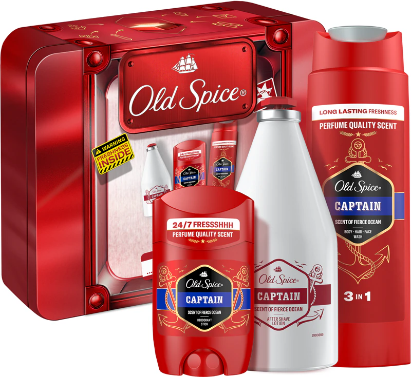 Conjunto de presente Old Spice Captain em lata para homens