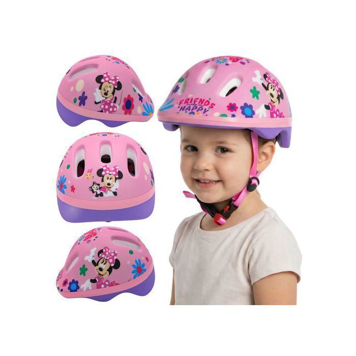 DISNEY Minnie Mouse Girls' Safe Bike Helmet, Adjustable 44-48 cm