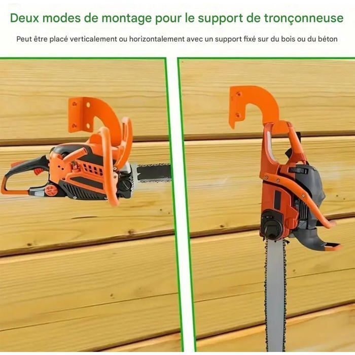 Supporto a parete per motosega – per riporre cavi, tubi e pale – ideale per officina, garage e giardino – salvaspazio.