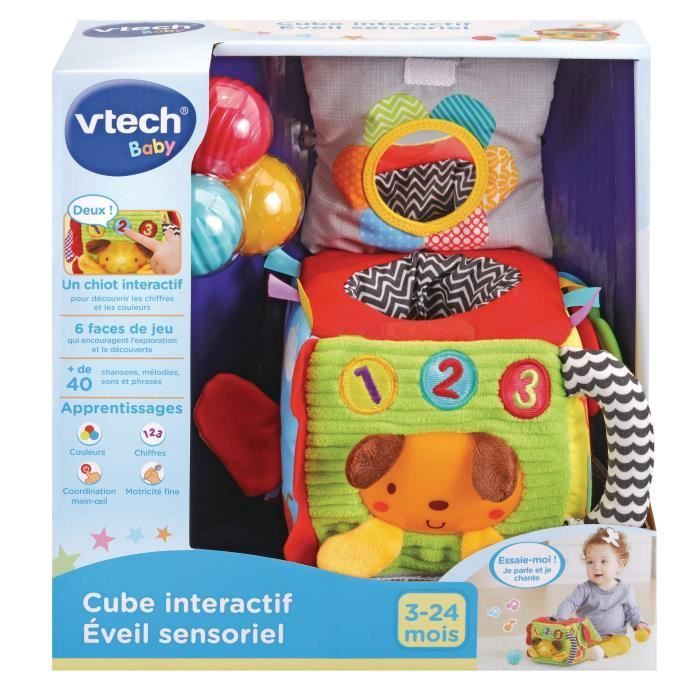 Jouet d'éveil sensoriel VTECH BABY - Cube interactif tout doux en tissu - Mixte - Dès 3 mois