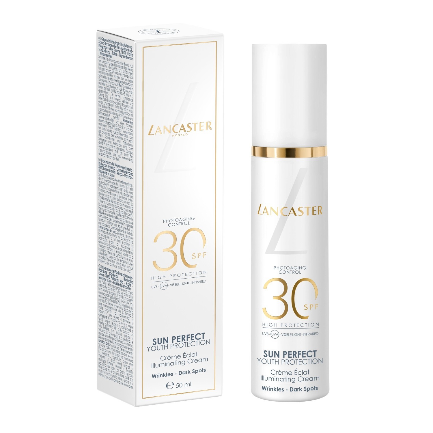 Lancaster apsauginis kremas nuo saulės „Sun Perfect Sun Illuminating Cream SPF 30“ 50 ml