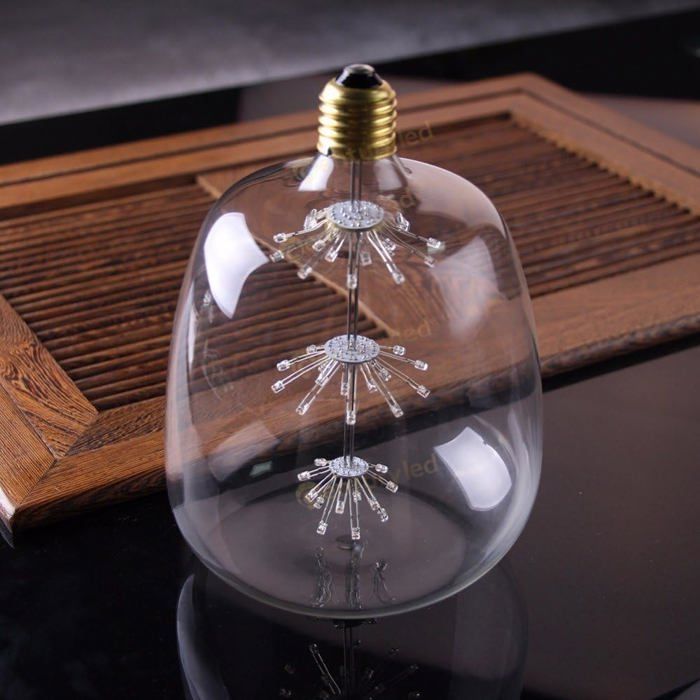 Dekorativ LED-pære G145 E27 3W HCT-STIL – Funklende lyseffekt, Vintage Edison julestil