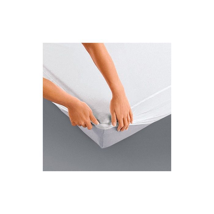 ALPES BLANC - Protège Matelas Molleton Imperméable, forme drap housse 140x190 cm