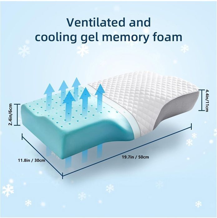 Almohada cervical ergonómica de espuma viscoelástica, almohada refrescante para cama, almohada ortopédica para lirones.
