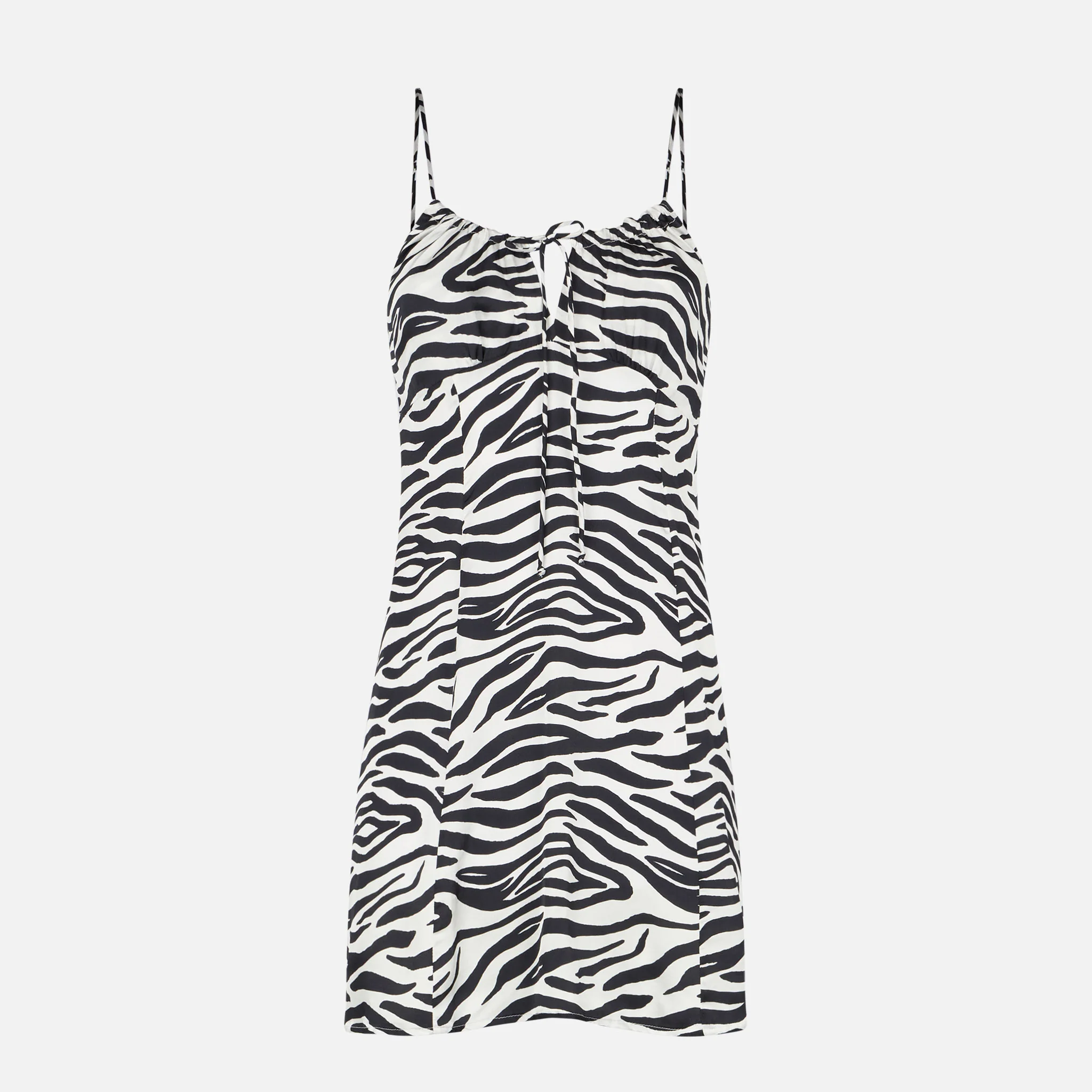 Vestido corto con estampado de cebra