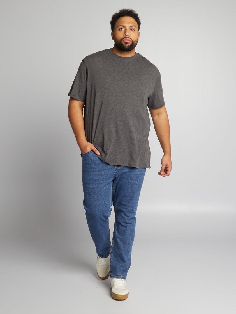 Calça jeans reta com 5 bolsos - Tamanho 34 - Azul