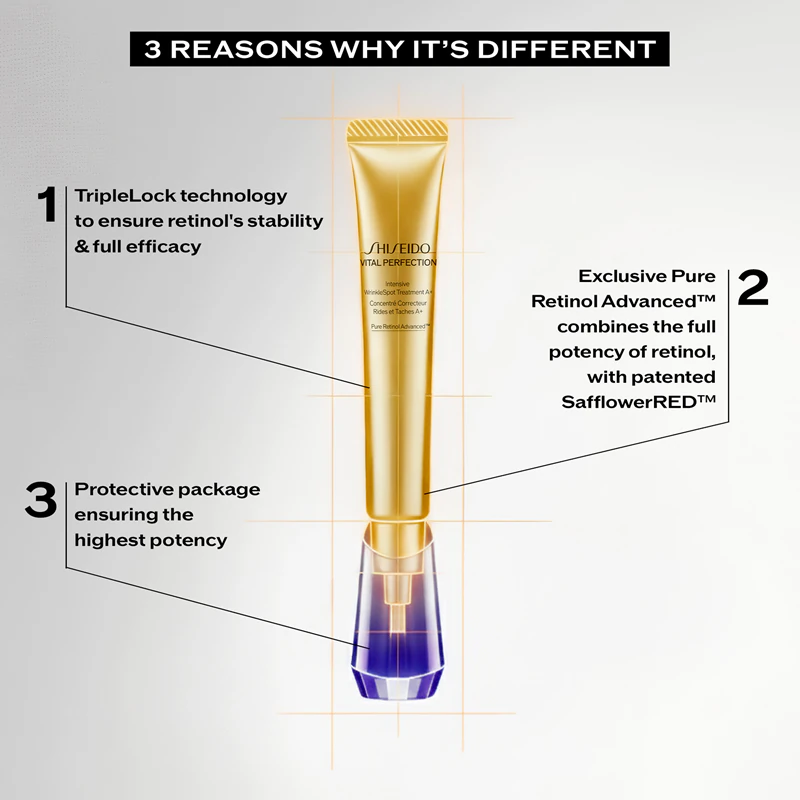 Shiseido Vital Perfection Intensive WrinkleSpot Treatment: Tratamento localizado A+ contra rugas e manchas de pigmentação.