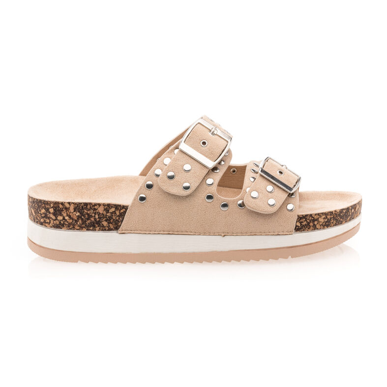 Beige dameslippers/tresko