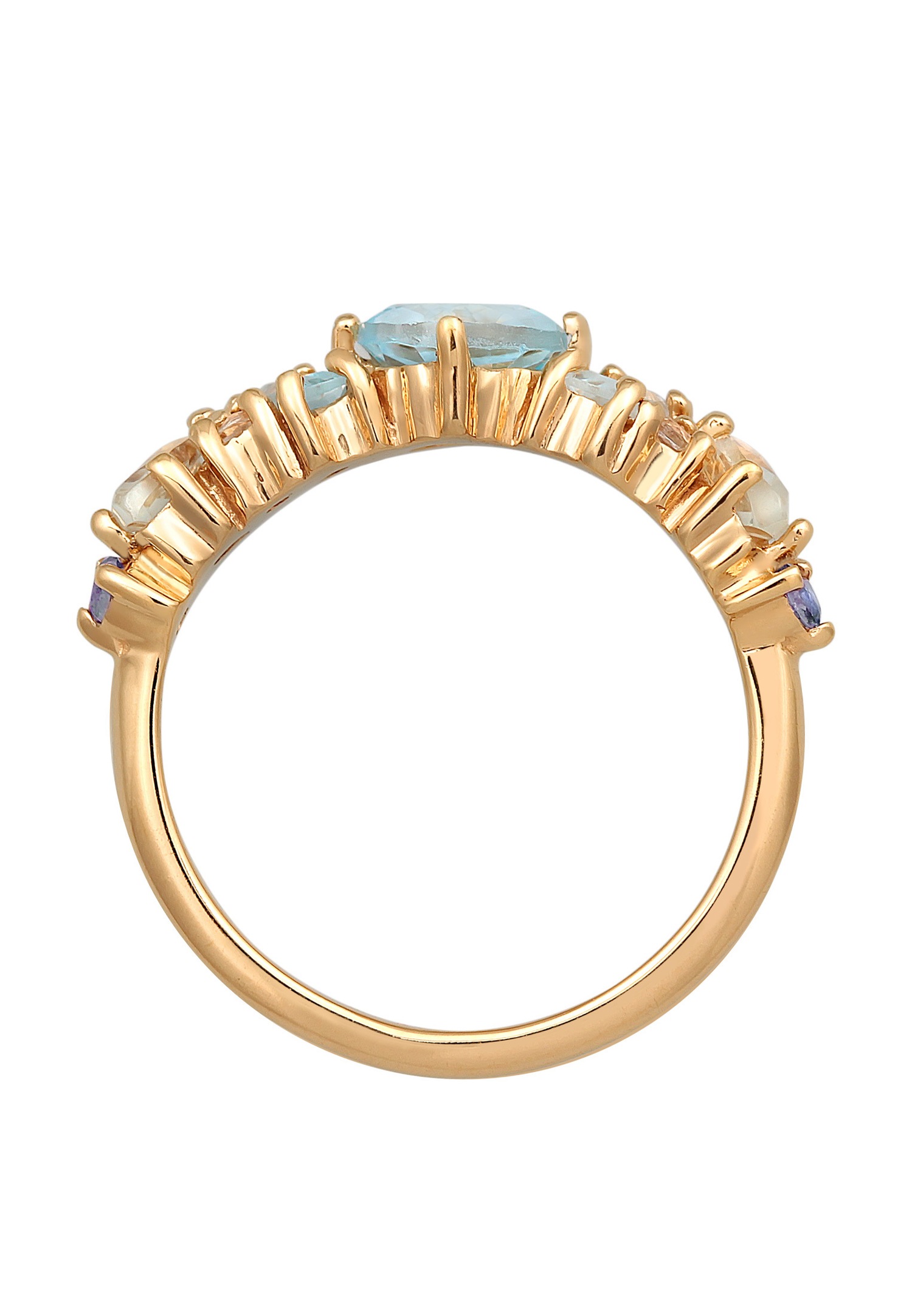 Elli PREMIUM Elli PREMIUM Bague Femmes Classique avec topaze, pierre de lune et améthyste en argent sterling 925 plaqué or