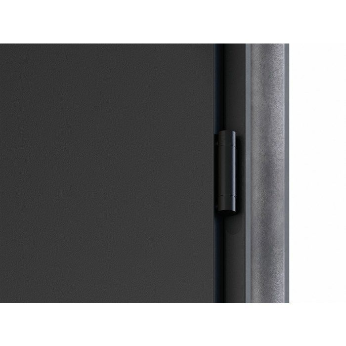 Porte d'entrée pleine en acier H207 x L100 cm - Anthracite avec rayures effet chêne - épaisseur 55 mm - poussant gauche - COBRITA