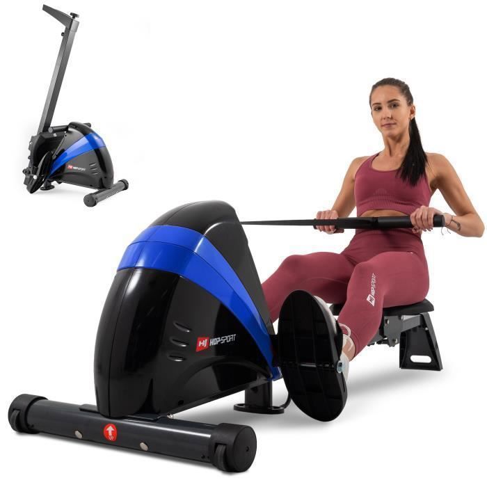 Hop-Sport HS-030R Boost magnetische indoor roeimachine, 9 kg vliegwiel, opvouwbaar, centrale trekbeweging, 10 weerstandsniveaus
