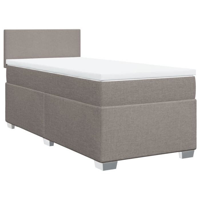 Struttura letto con materasso - Maison Exclusive - 90x200 cm - Tessuto color tortora - Massimo relax